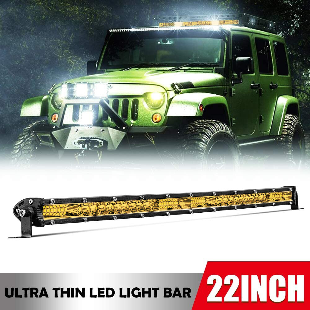 22 inch Slim Led Light Bar Spot Flood Combo Offroad UTV ATV Boat Truck DRL 20