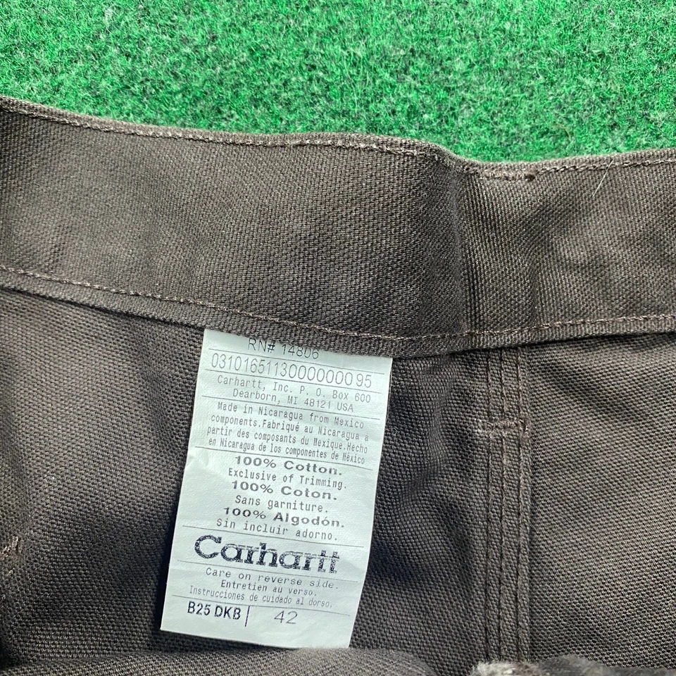 Vintage Carhartt Carpenter Shorts Mens Size 42 Brown Duck Canvas Work B25 DKB - Image 4 of 4