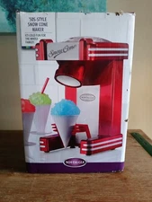 Retro Nostalgia Electrics Snow Cone Maker Slushy Machine Snow Ice Shaver Crusher
