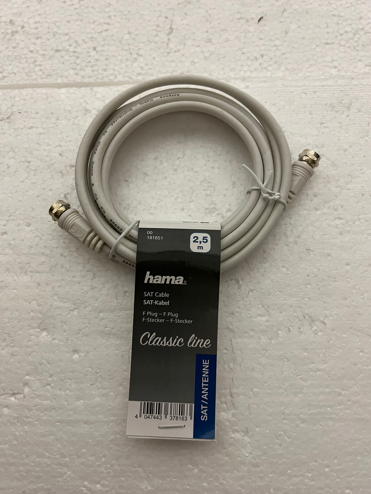 Thumbnail - Hama Classic Line Antennenkabel Satkabel F-stecker 2,5mweiß Video Tv