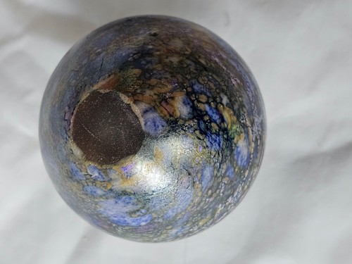 Stunning studio glass vase, signed by artist, iridescent glass vase, lovely tone - Picture 8 of 11