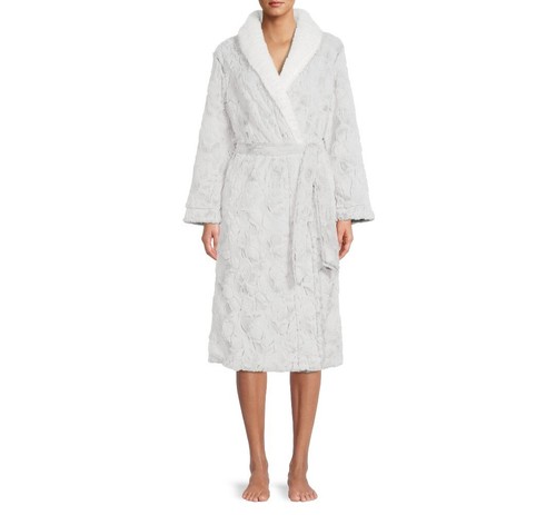 Secret Treasures Women’s and Women’s Plus Plush Robe Size XL Color Grey Flannel