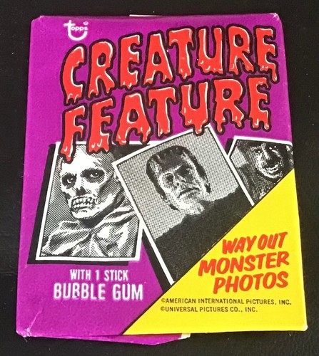 1973 Topps Creature Feature Trading Cards Confezione da 2 carte Fun Wax