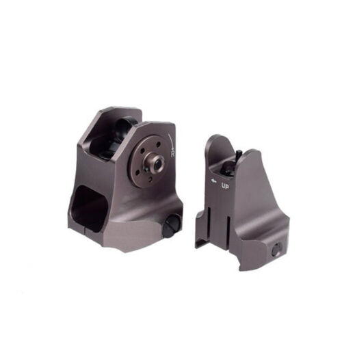 Taktische flache Metallvisiere Eisen vorne & hinten Set hochwertig schwarz - Bild 4 von 20