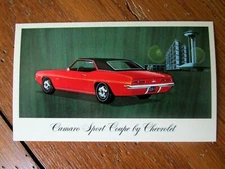 1969 Camaro GM Factory Original Dealership Post Card for New Model Year MINT