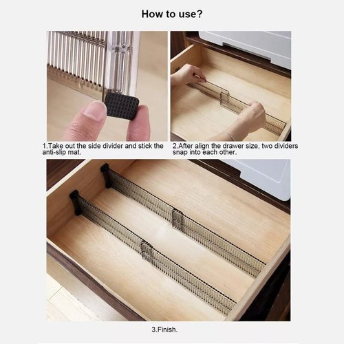 4PCS Drawer Dividers, Drawer Organizer and Storage Organizer/Separators DIY UK - Foto 8 di 9