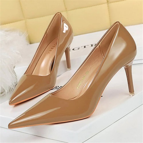 Women 7.5cm 10.5cm High Heels Pumps Wedding Bridal Shoes Pointed Toe Stilettos - Picture 22 of 24