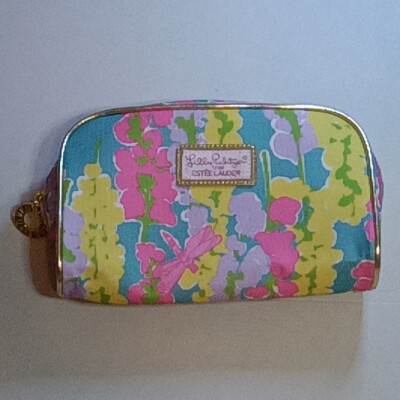 EUC Lilly Pulitzer For Ester Lauder Small Make Up Cosmetics Bag 8'' By 4.5''