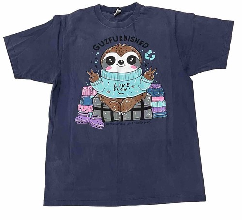 GuzFurbished FUFU THE SLOTH distressed Vintage Single Stitch T-shirt Size L