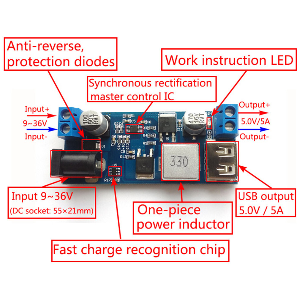 XY-3606 DC-DC Step-down Power Supply Module 24/12V to 5V Power