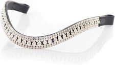 Beautiful 5 Row Clear Crystal Leather Bridle Browband All Sizes With Free Ship