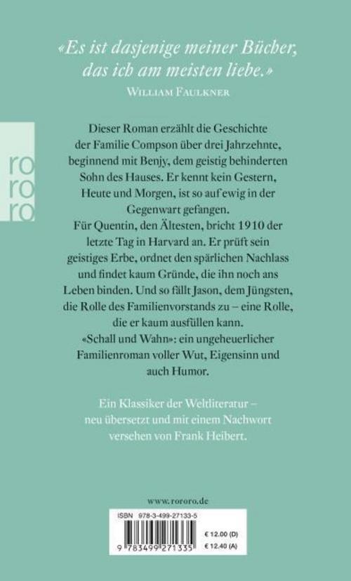 Thumbnail - William Faulkner / Schall Und Wahn / 9783499271335