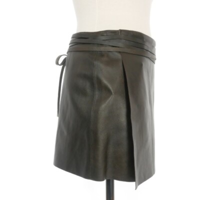 Dsquared DSQUARED2 leather wrap skirt bottoms 36 brown