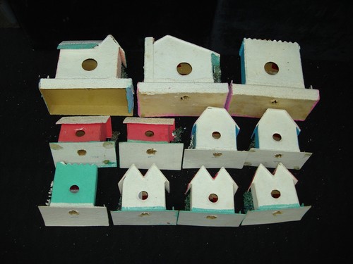 11 CASAS DE PUEBLO PUTZ MICA COLORIDAS DE COLECCIÓN DE LOS AÑOS 1950-60 ¡HECHAS EN JAPÓN! - Imagen 10 de 13