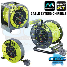 MASTERPLUG PRO XT 10MT 15MT 25MT 4 GANG CASSETTE CASE OPEN CABLE EXTENSION REEL