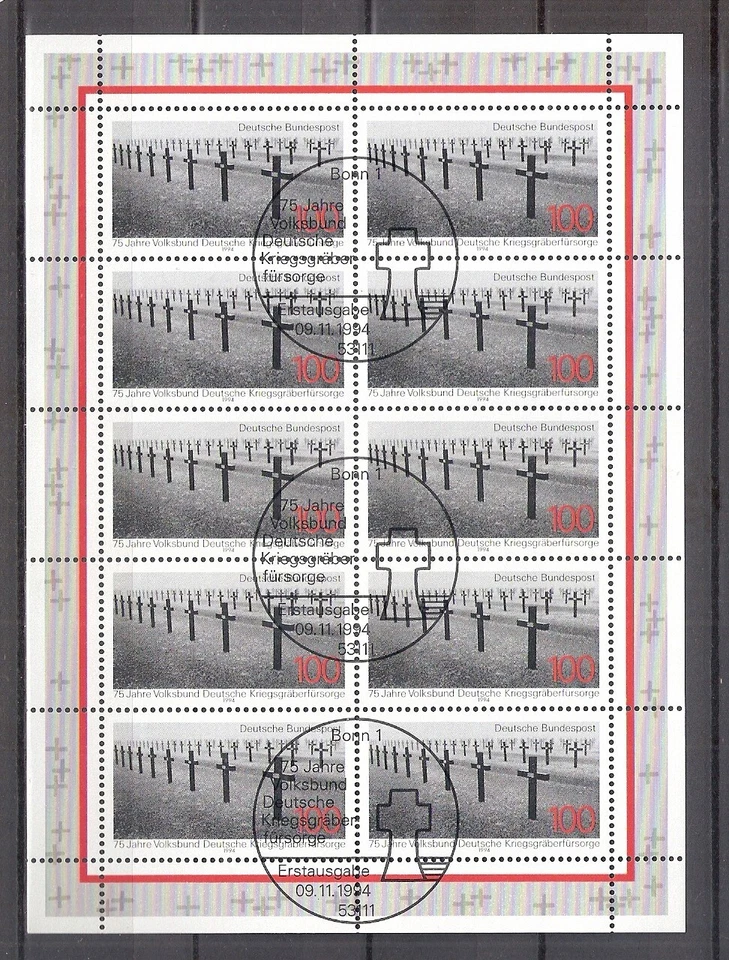 BRD 1768 1994 Bogen gestempelt Kriegsgräberfürsorge - Bild 1 von 1