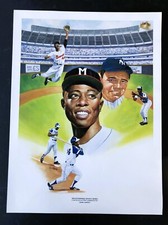 HANK AARON BABE RUTH LIMITED EDITION LITHOGRAPH PRINT FLIP AMATO ARTIST