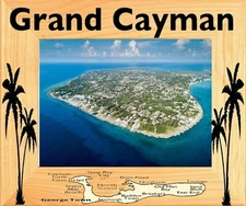 Grand Caymen Island Laser Engraved Wood Picture Frame Landscape (8 x 10)