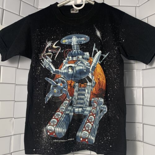 Vintage 90er Jahre Lost in Space Film Promo Shirts Männer groß schwarz Roboter Will Robinson - Bild 1 von 11