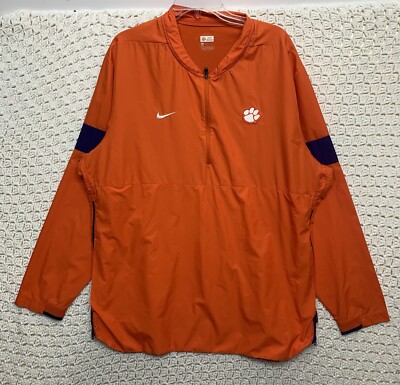 Nike Noah Windbreaker Jacket Storm Clemson 1/2 Zip Mens 2XL Orange