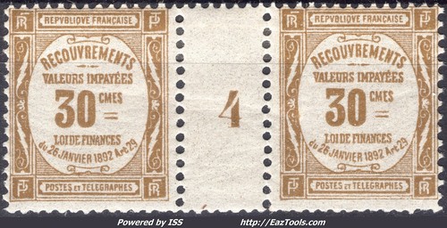 FRANCE TIMBRE TAXE MILLESIME 1924 N° 46 NEUF * AVEC CHARNIERE A VOIR - Picture 1 of 2