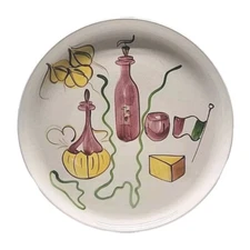Los Angeles Potteries 15" Cheese Appetizer Serving Plate Platter #710 USA Italy