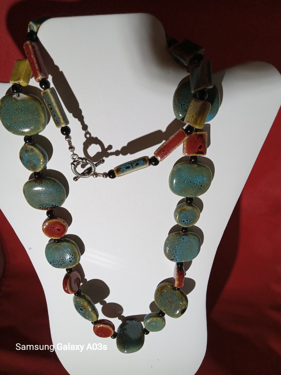 Magnificent Ceramic Large Handmade Ceramic Beads Necklace View 2
