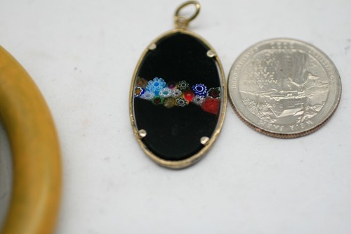 Vtg. Murano Style Millefiori Art Glass Pendant A12