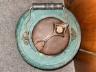 Vintage Green Metal Crock Insulated Jug Thermos Porcelain Ceramic Lining — photo 7