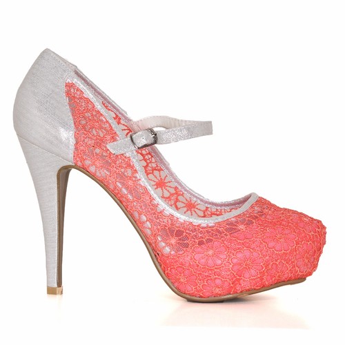SEXY ZAPATOS DE MUJER DE ENCAJE TACÓN ALTO PLATAFORMA CON CORREA MARY JANE PUNTA COMPLETA - Imagen 16 de 23