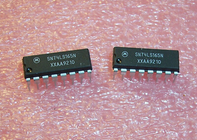 QTY (10) SN74LS165N MOTOROLA 16 PIN DIP 8-bit SHIFT REGISTER NOS