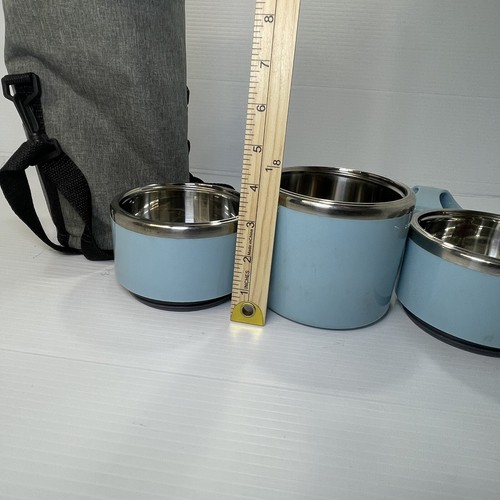 Porta Pranzo AdultoAcciaio Inox Isolato 3 Strati Impilabile Antiperdite Conservazione Alimenti - Foto 15 di 17