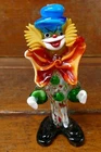Vintage Murano Hand Blown Glass Clown Figurine Paperweight Original Label Italy