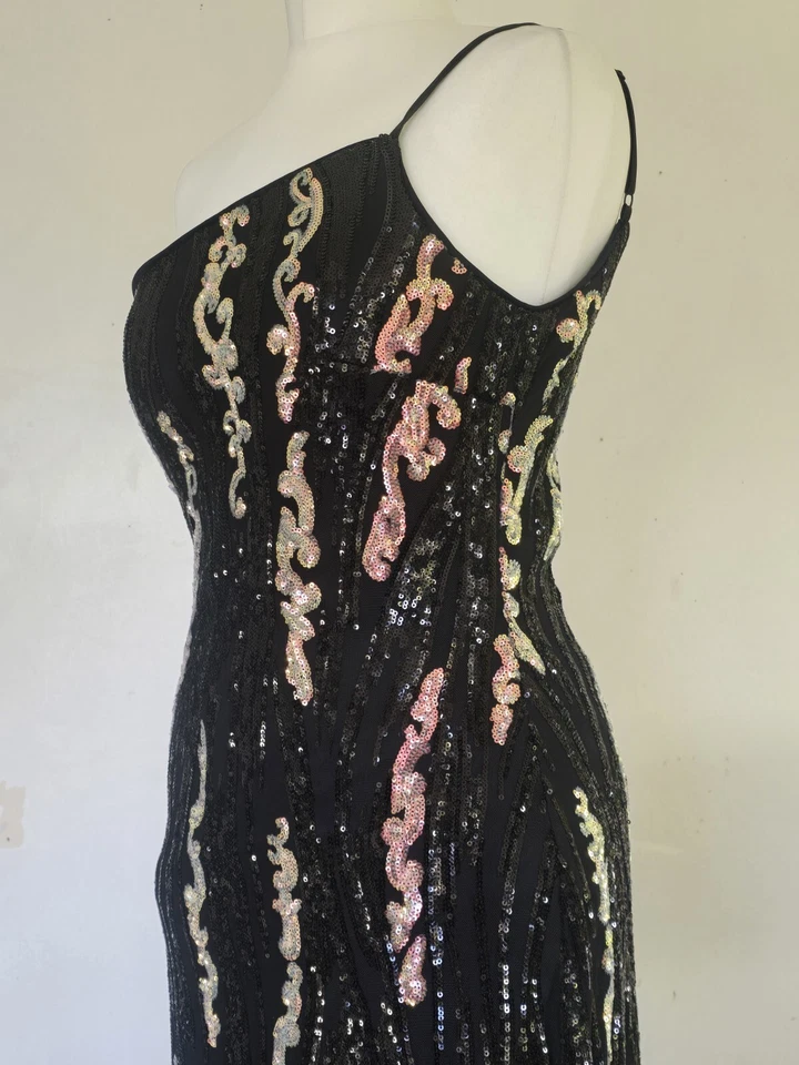 Vestido para mujer ANGEL FASHION M lentejuelas negras nuevo con etiquetas Foto 2 de 4