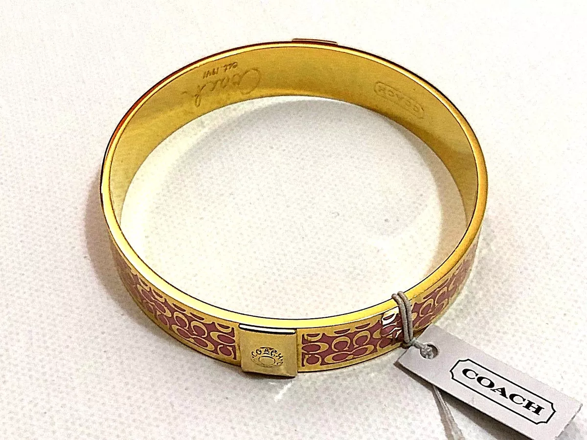 Bracelet Coach Bangle Gold and Pink