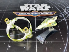 Star Wars Titanium Kit Fisto Jedi Starfighter w/ Hyperspace Ring Space Ship Rare