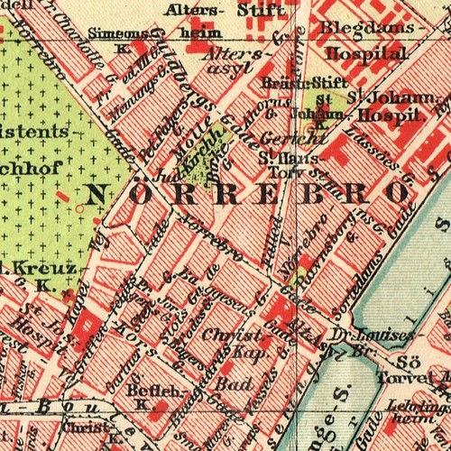 COPENHAGEN Antique Vintage Map dated 1907 København city plan DENMARK - Picture 7 of 16