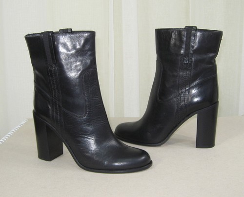 NEW KATE SPADE Baise Pull-On Black Calf Leather Boot 4" Stacked Heel US 10 $375 - Picture 5 of 12