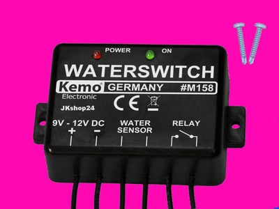 NEU WASSERMELDER FÜLLSTAND-ALARM WASSER-LECK SENSOR 9-12V Water-Switch Relais 3A