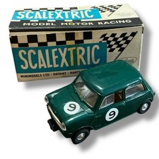 Scalextric C76 Mini Cooper in Green boxed vintage slot car 1960s with box (r3