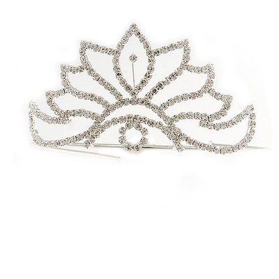 Braut/Hochzeit/Abschlussball rhodiniert österreichische Kristall ''Blütenblätter'' Diadem