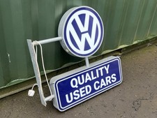 Rare 1980s Volkswagen Illuminated Dealer Sign Service Showroom Garage Sign