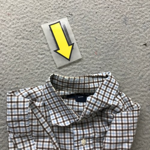 Brooks Brothers Fleece Button-Up Shirt Boys Youth L Graph Check Black Blue White - Picture 11 of 11