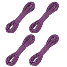 4 Pcs Faux Suede Leather Cord, 2.6mm x 5.5 Yards Flat String, Deep Purple