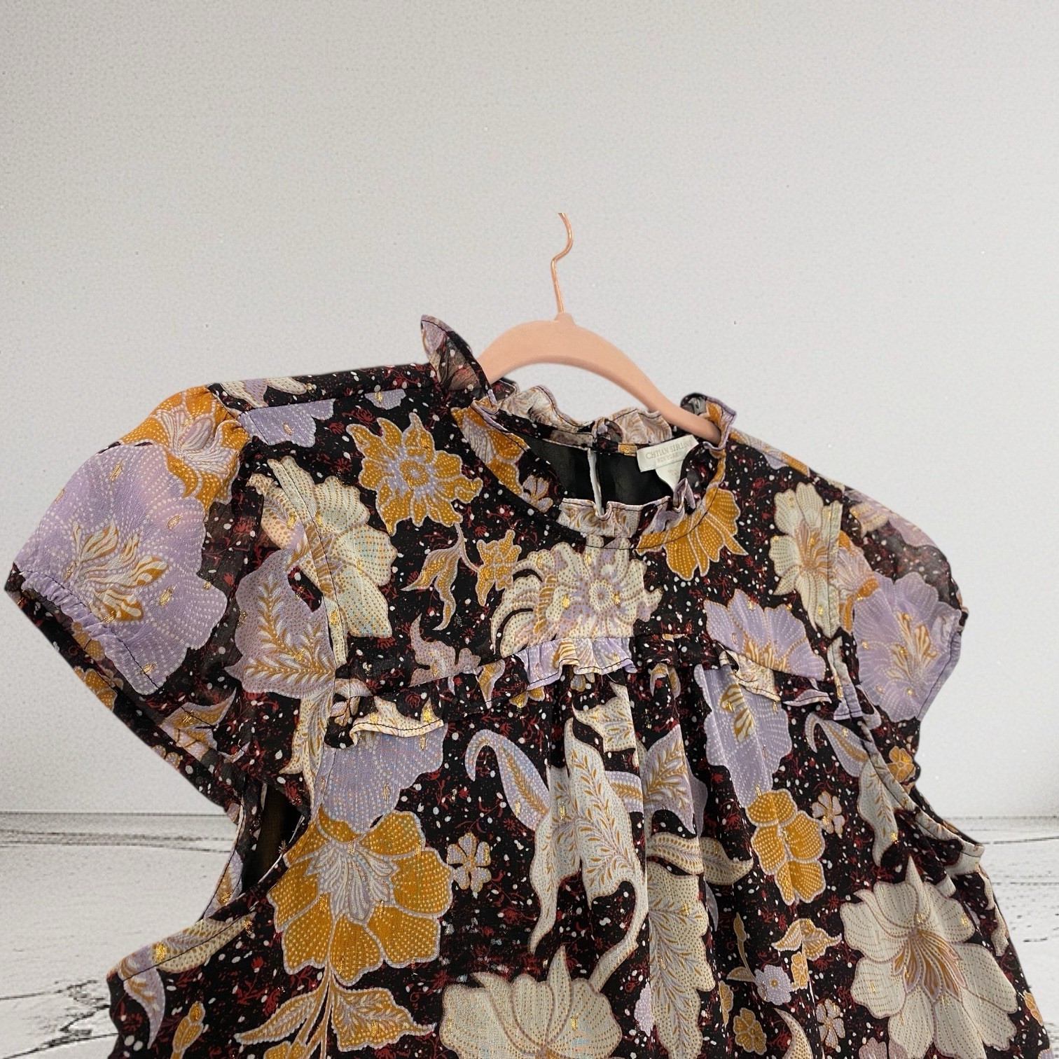 Christian Siriano Women’s Floral Ruffle Top Size Large 