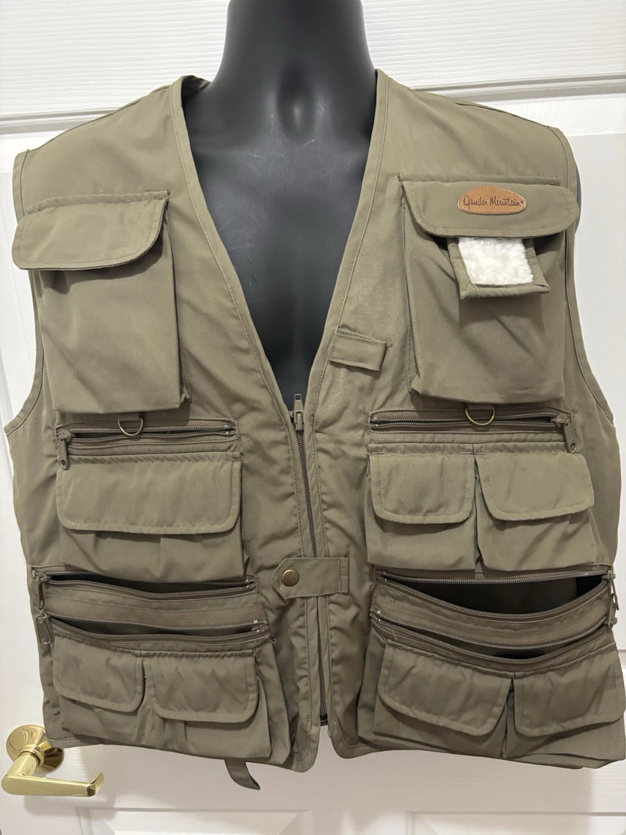 Gilet De Pêche Gander Mountain Pour Homme – Taille L – Vert – Multi-poches – Occasion