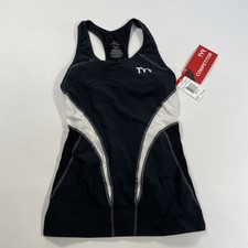 TYR Competitor Triathlon Tri Tankini Black White Women Size Small NWT MSRP 72