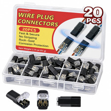 20Pcs Large Quick Connect Wire Connectors No Stripping Double Wire Plug in Con