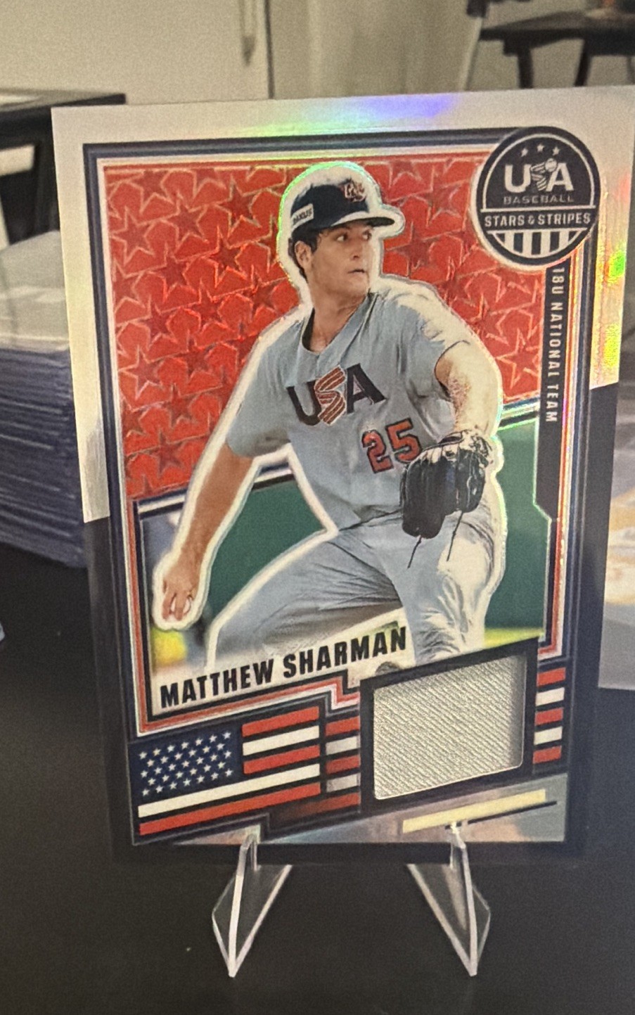 Panini 2020 USA Baseball Stars & Stripes USA Materials Matthew Sharman USA-MS