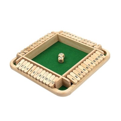 Jwinkumy Shut The Box Game, Wooden 2-4 Player 24.5 x x 3.4 cm, Green